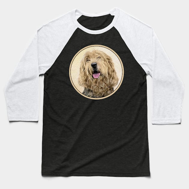 Otterhound Painting - Cute Original Dog Art Baseball T-Shirt by Alpen Designs